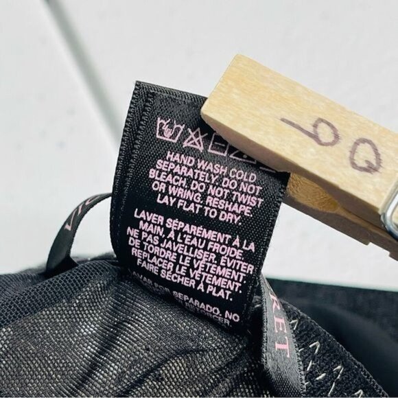 Victoria's Secret women's bra nightie size 34D satin lace trim black padded - Picture 5 of 8